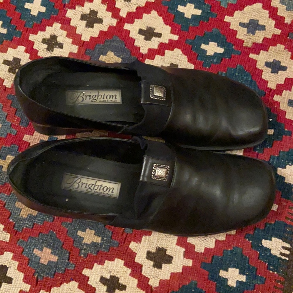 Brighton black leather loafers